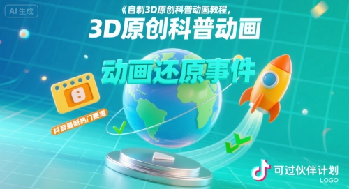 自制3D原创科普动画教程，动画还原事件，抖音最新热门赛道，可过伙伴计划云米网创-专注分享网络创业落地实操课程 – 全网首发_高质量项目输出云米网创