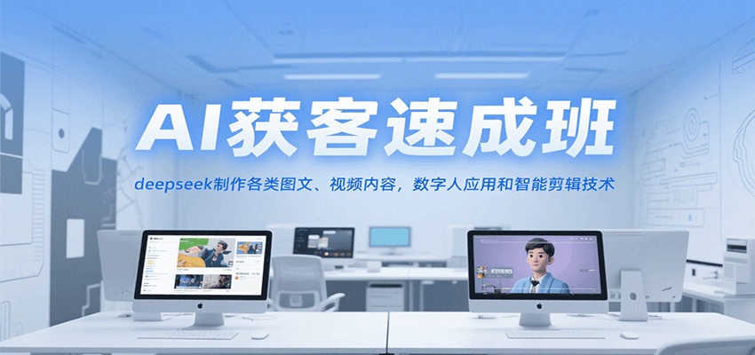 AI获客速成班，deepseek制作各类图文、视频内容，数字人应用和智能剪辑技术云米网创-专注分享网络创业落地实操课程 – 全网首发_高质量项目输出云米网创