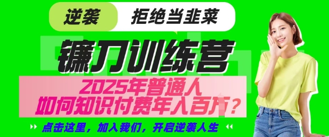 【网创项目终点站-镰刀训练营超级IP合伙人】25年普通人如何通过知识付费实现逆袭【揭秘】云米网创-专注分享网络创业落地实操课程 – 全网首发_高质量项目输出云米网创