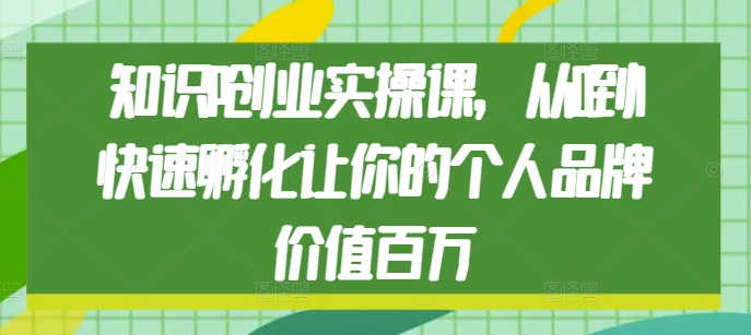 知识IP创业实操课，从0到1快速孵化让你的个人品牌价值百万云米网创-专注分享网络创业落地实操课程 – 全网首发_高质量项目输出云米网创
