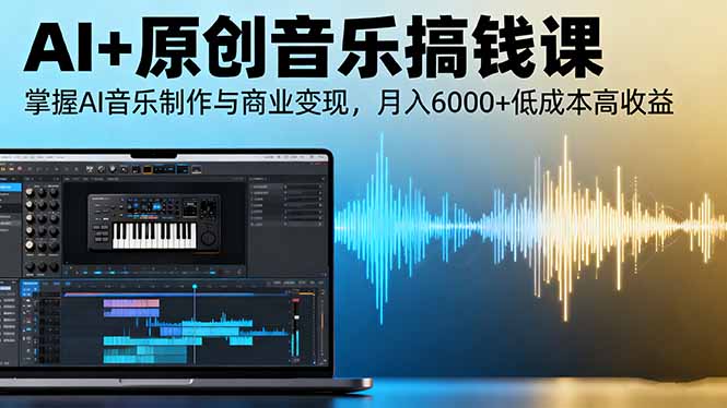 AI+原创音乐搞钱课：掌握AI音乐制作与商业变现，月入6000+低成本高收益云米网创-专注分享网络创业落地实操课程 – 全网首发_高质量项目输出云米网创