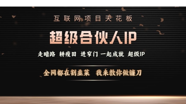 互联网项目天花板，超级合伙人IP，全网都在割韭菜，我来教你做镰刀【仅揭秘】云米网创-专注分享网络创业落地实操课程 – 全网首发_高质量项目输出云米网创