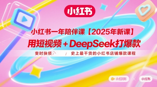 小红书一年陪伴课【2025年新课】，用短视频+deepSeek打爆款，史上最干货的小红书店铺爆款课程云米网创-专注分享网络创业落地实操课程 – 全网首发_高质量项目输出云米网创