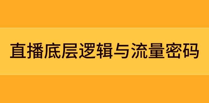 直播底层逻辑与流量密码：定位模型+案例拆解，急速流承接与数据优化全攻略云米网创-专注分享网络创业落地实操课程 – 全网首发_高质量项目输出云米网创