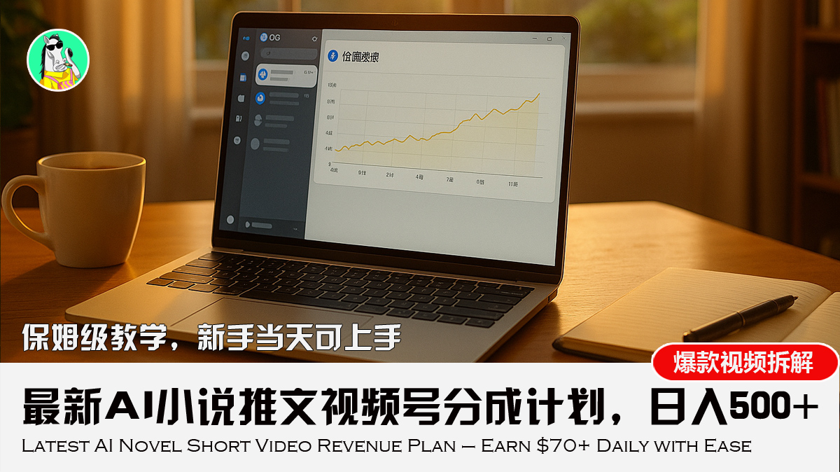 最新AI小说推文视频号分成计划，新手小白也能当天日入500+教程云米网创-专注分享网络创业落地实操课程 – 全网首发_高质量项目输出云米网创