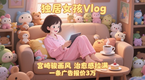 单个账号涨粉71W！用AI制作独居女孩Vlog，宫崎骏画风，治愈感拉满，一条广告报价3W云米网创-专注分享网络创业落地实操课程 – 全网首发_高质量项目输出云米网创